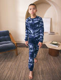 Blue Camo Printed Cosy Fleece Pyjamas