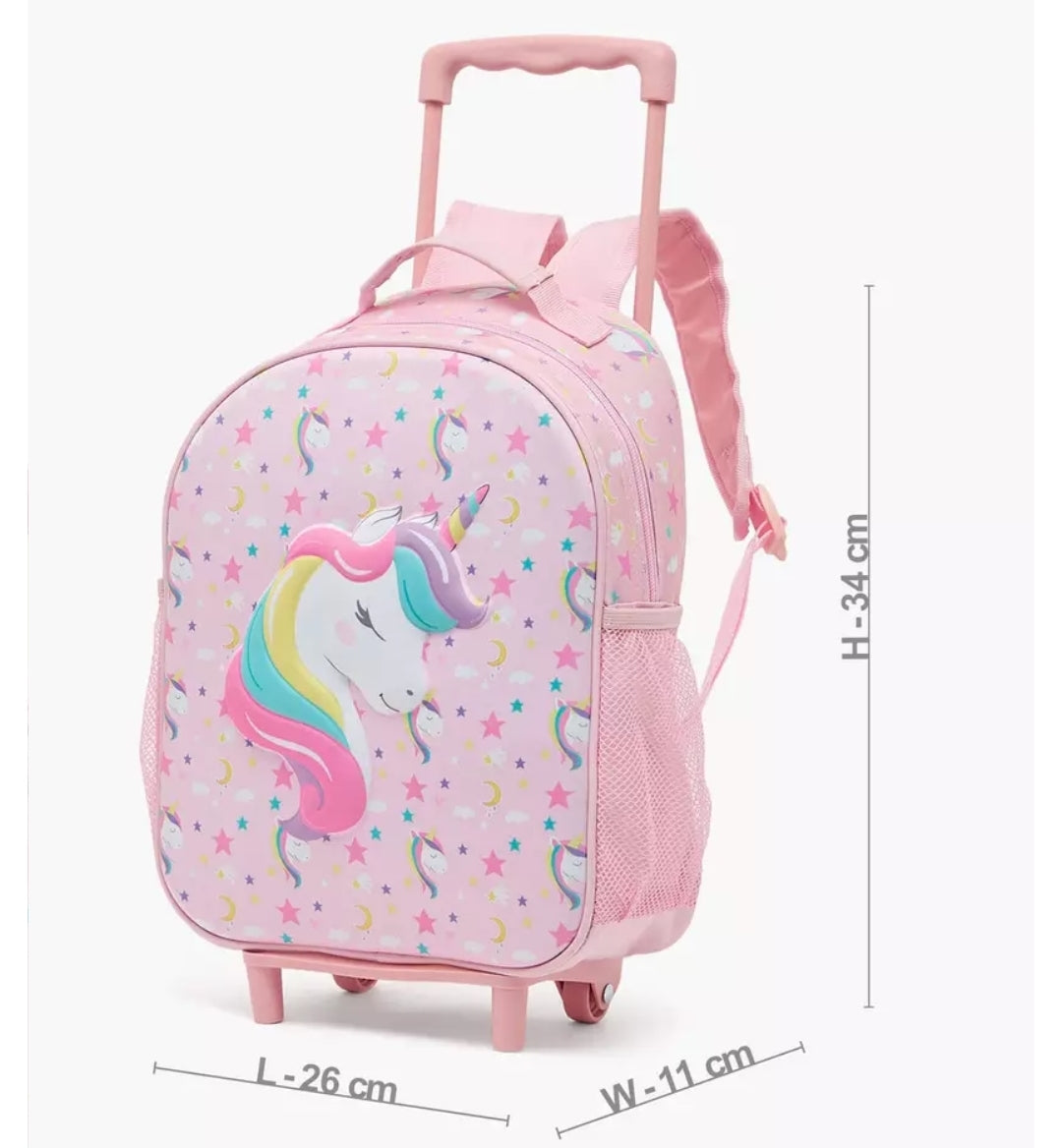 Unicorn Print 3-Piece Trolley Bag Set 14 inch