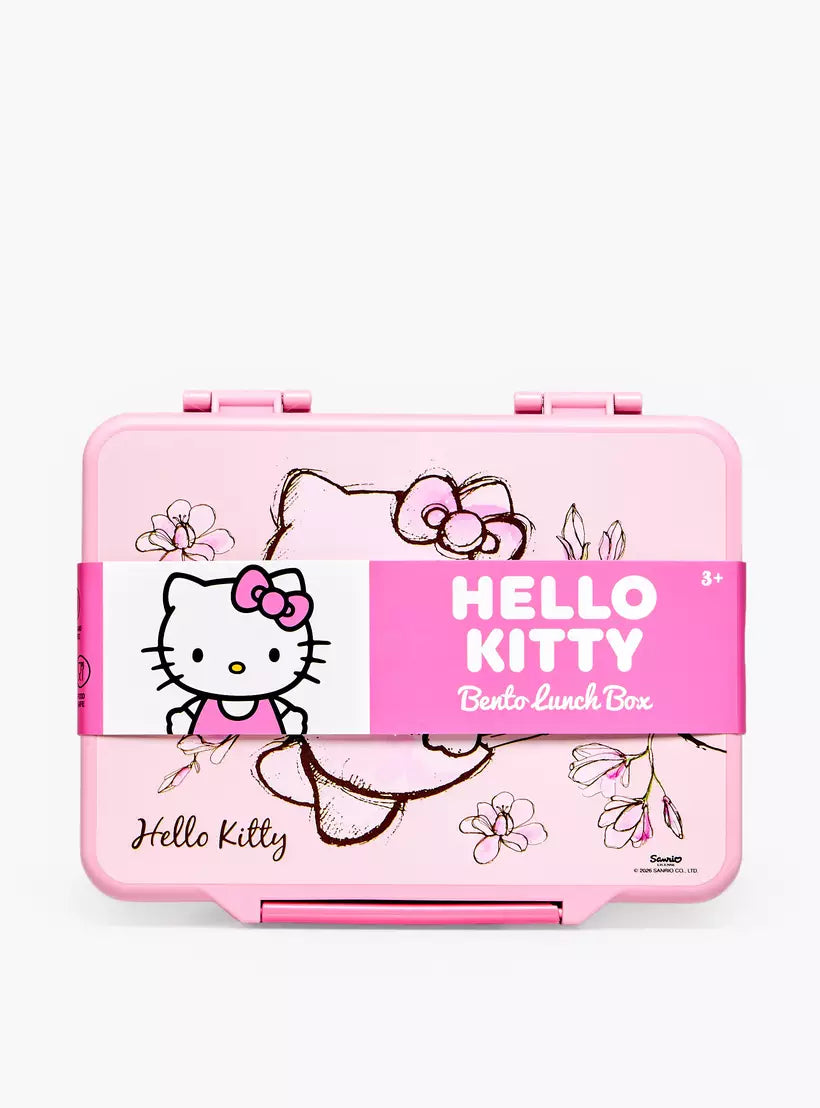 Sanrio Hello Kitty Print Bento Lunch Box for Girls with Cutlery