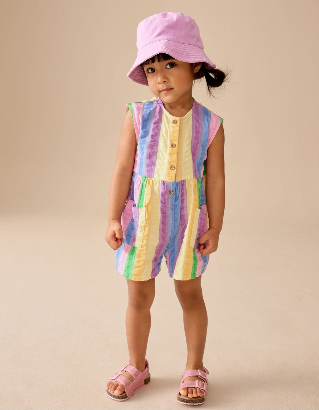 Rainbow Stripe Sleeveless Playsuit
