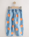 Denim Orange Printed Jeans