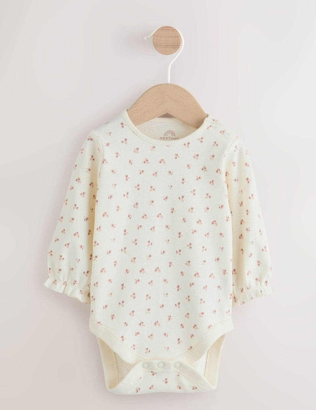 Pink Embroidered Baby Cord Pinafore Long Sleeve Bodysuit