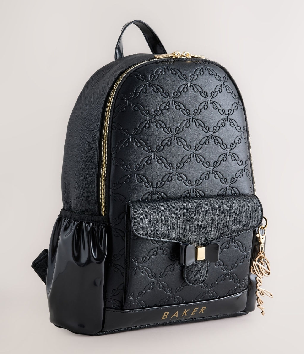 Baker by Ted Baker Back to School Black 
Embossed Bow Backpack