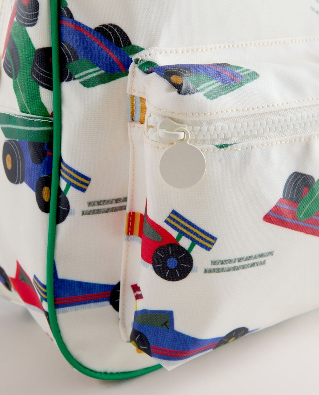 Ecru White All-Over-Print Cars Backpack 14 inches