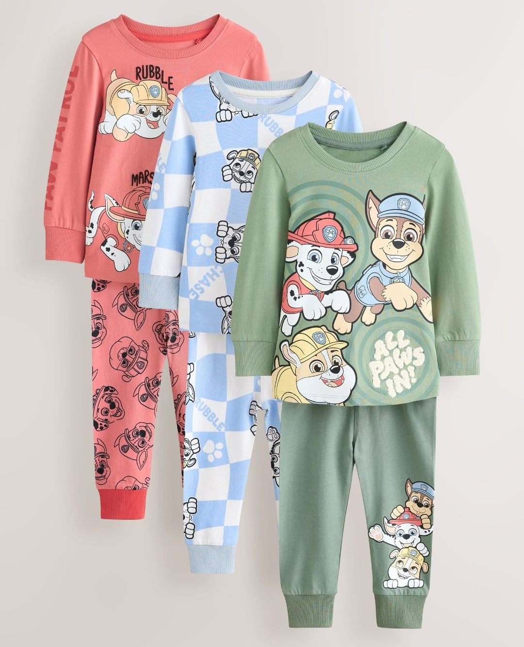 Green/Blue/Red Paw Patrol
Snuggle Pyjamas 3 Pack