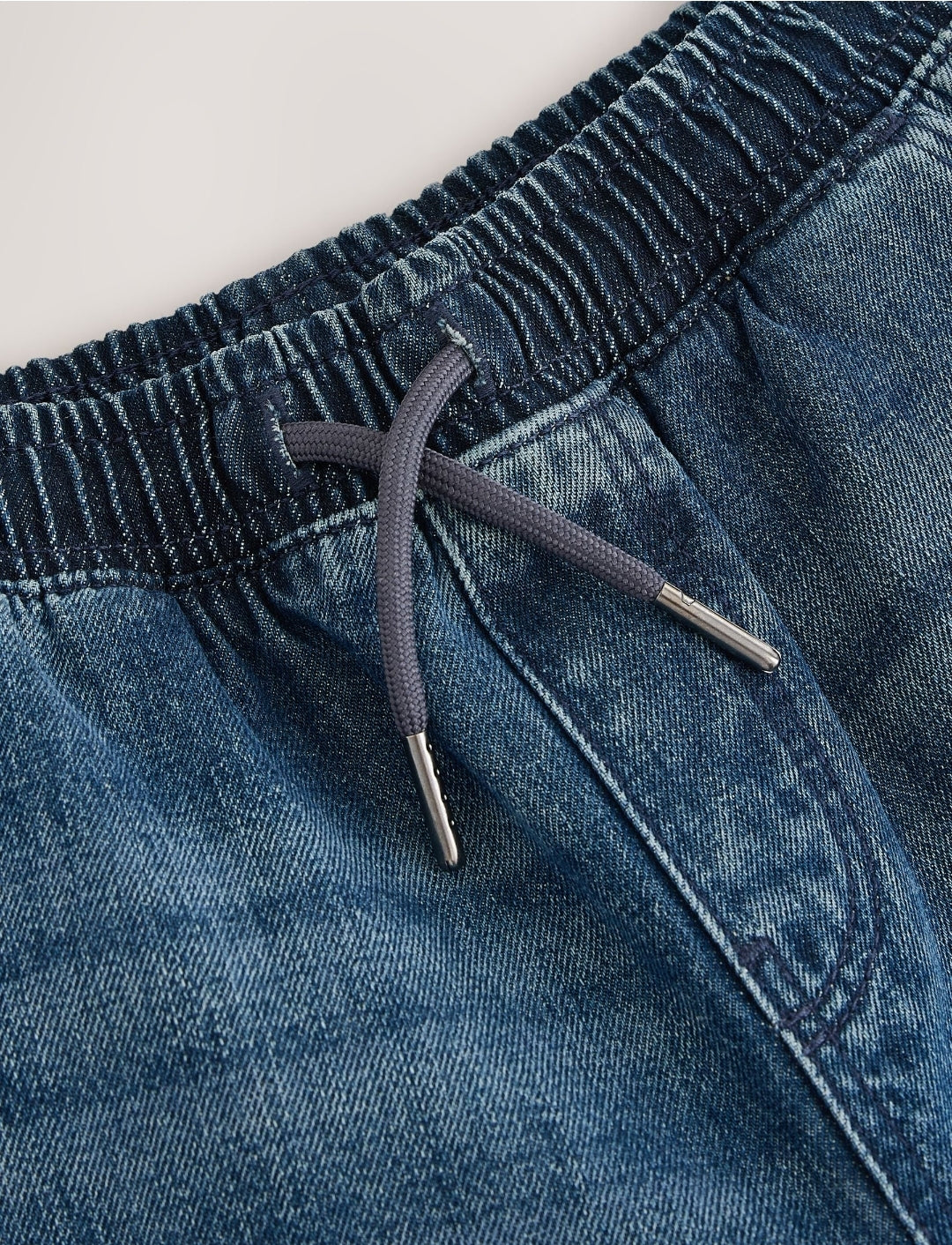 Blue Denim Wide Fit Pull On Jeans