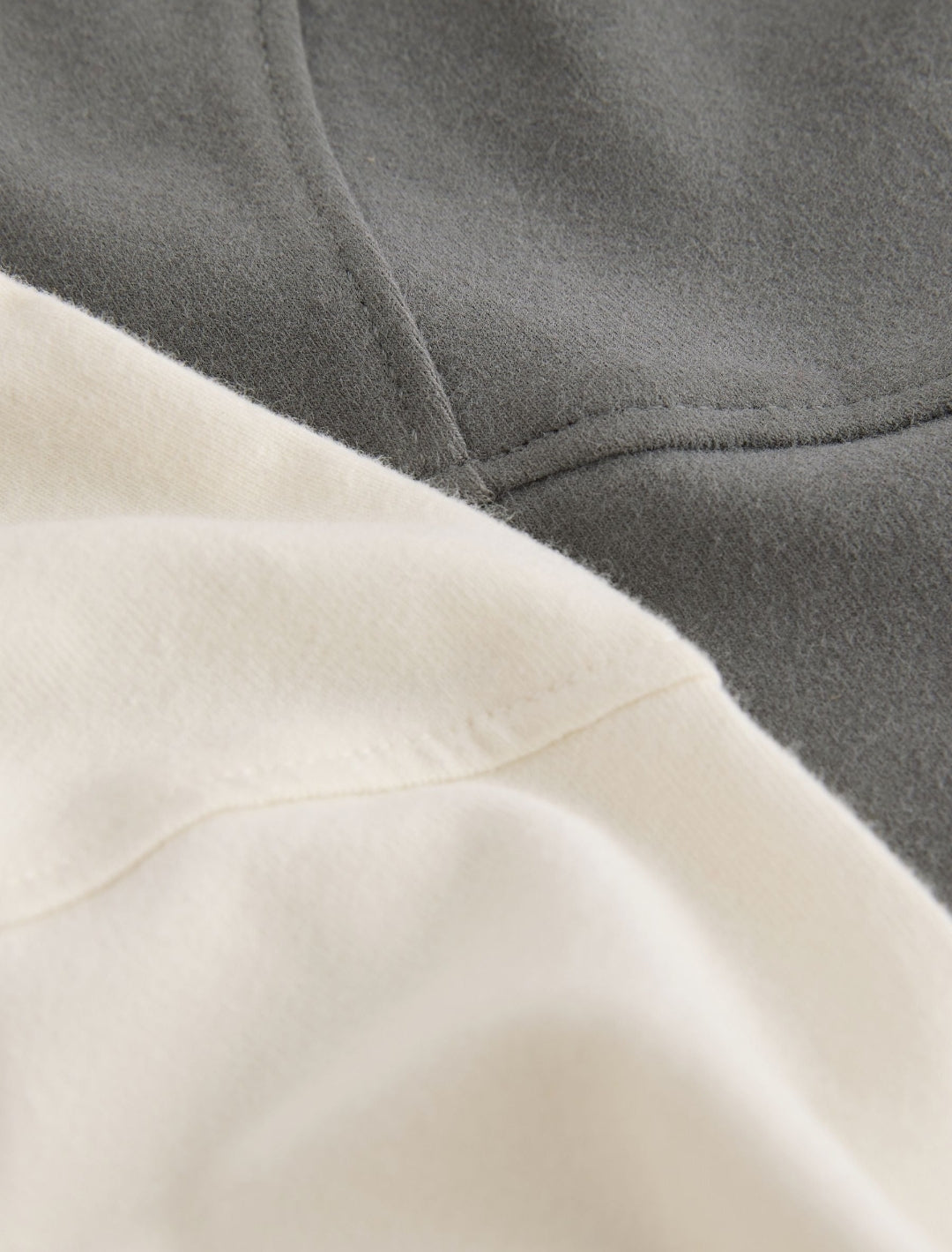 Grey/Cream Long Sleeve Seam Detail Tops 2 Pack
