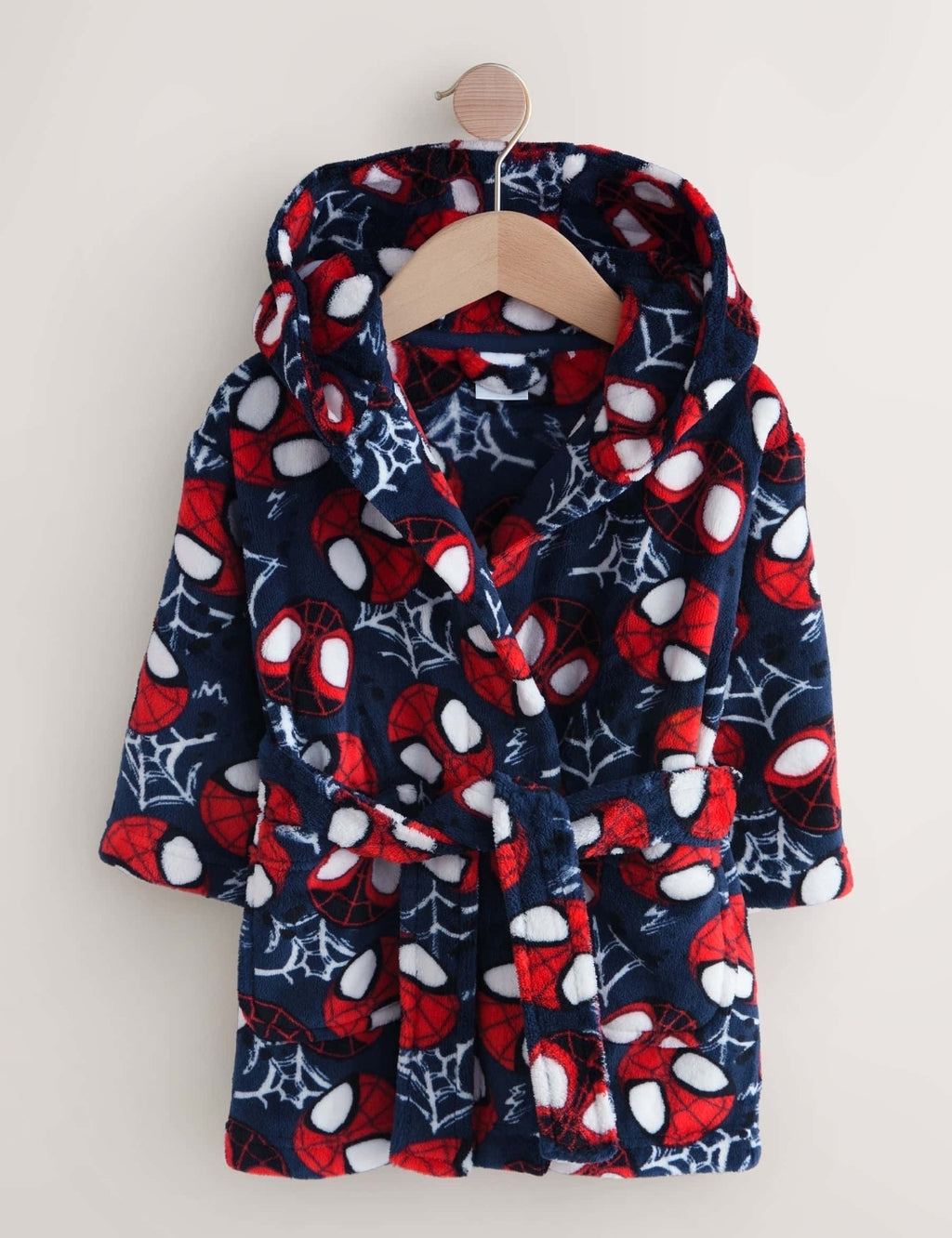 Navy Spiderman Fleece Robe