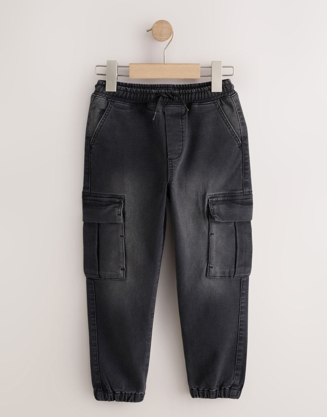Black/Grey Loose Fit Elasticated Waist
Denim Cargos 2 Pack