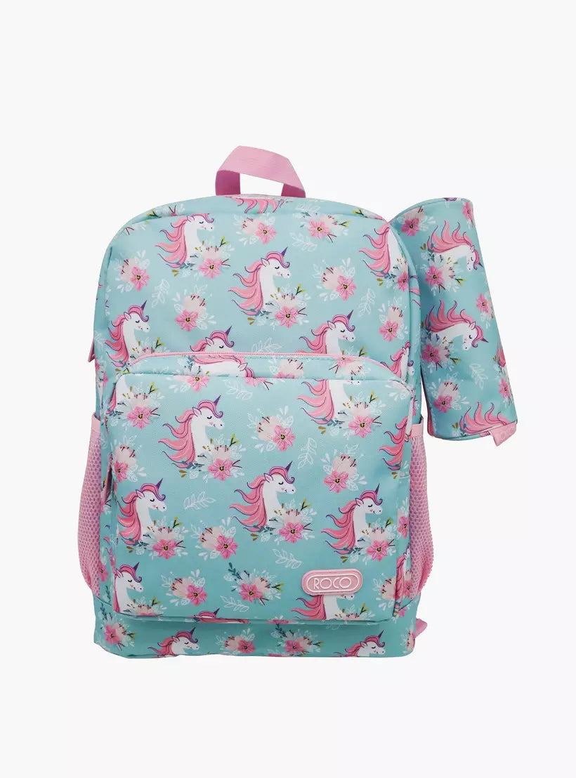 Roco Unicorn Print Backpack Set 16 inch