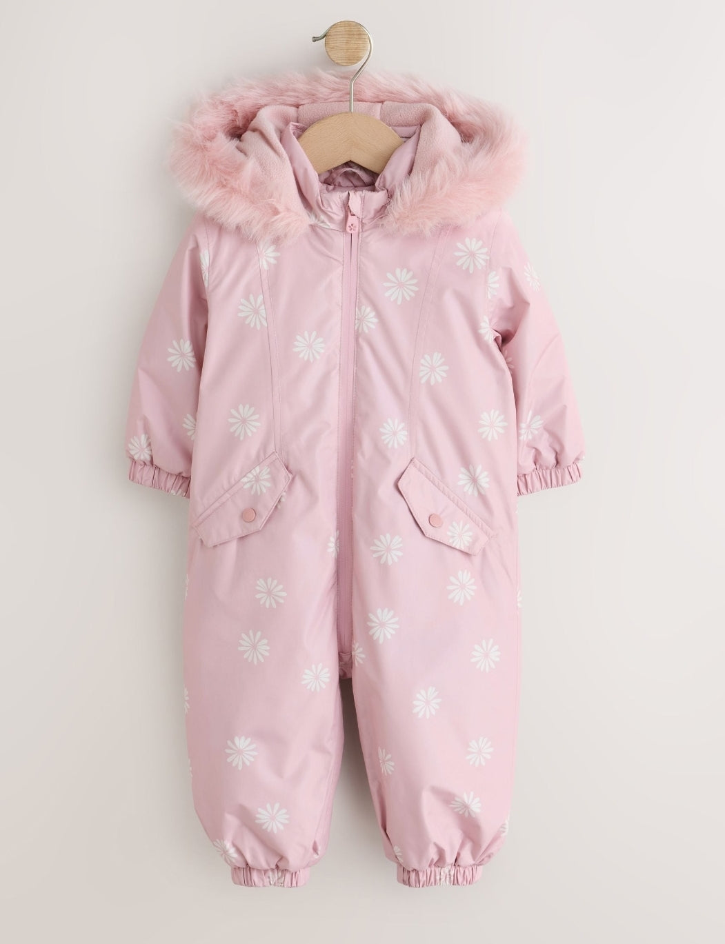 Pink Floral Waterproof Printed Snowsuit