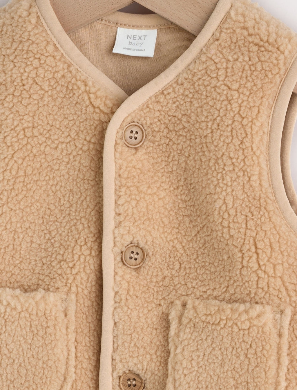 Toffee Brown Borg Baby Gilet