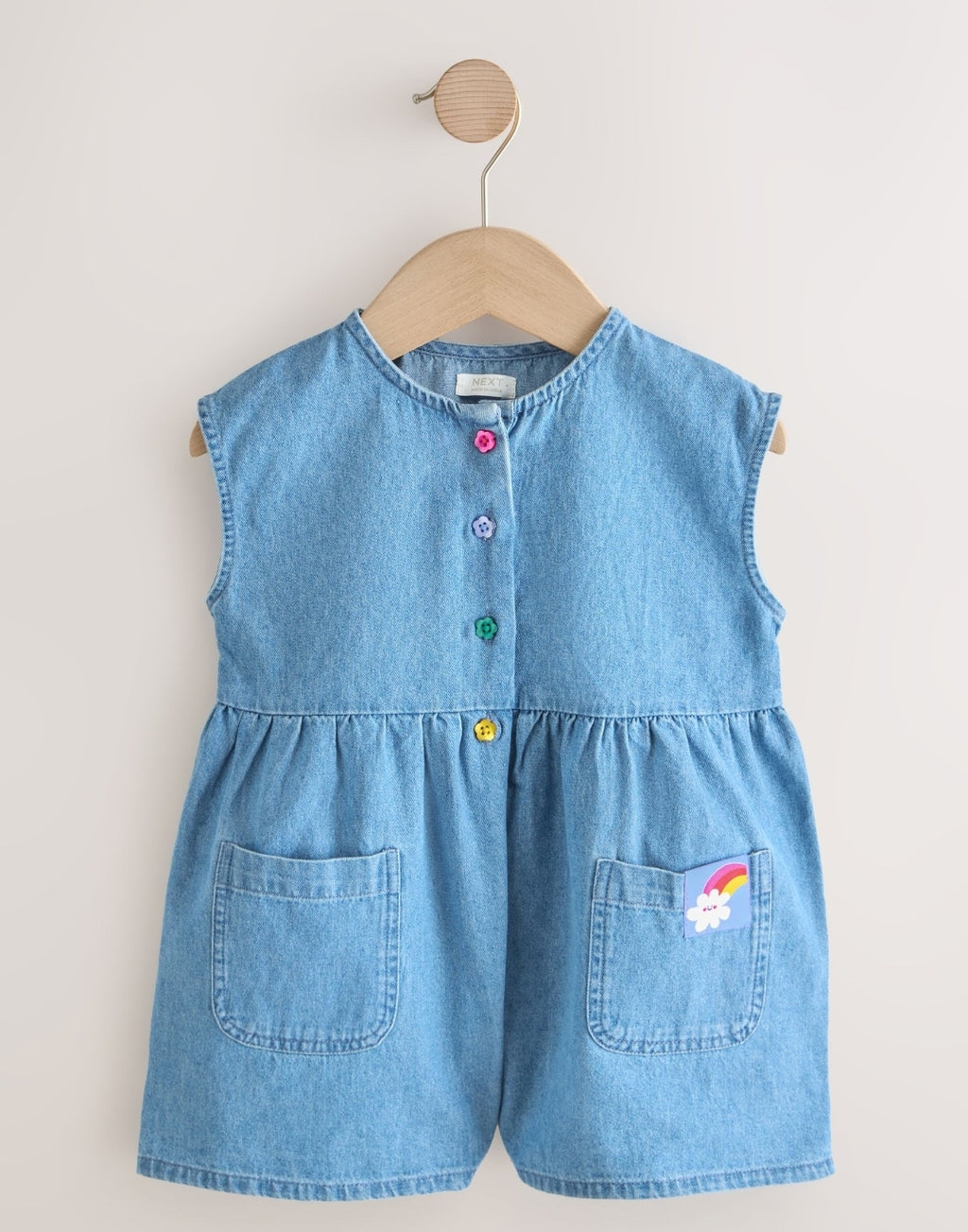 Blue Denim Sleeveless Playsuit