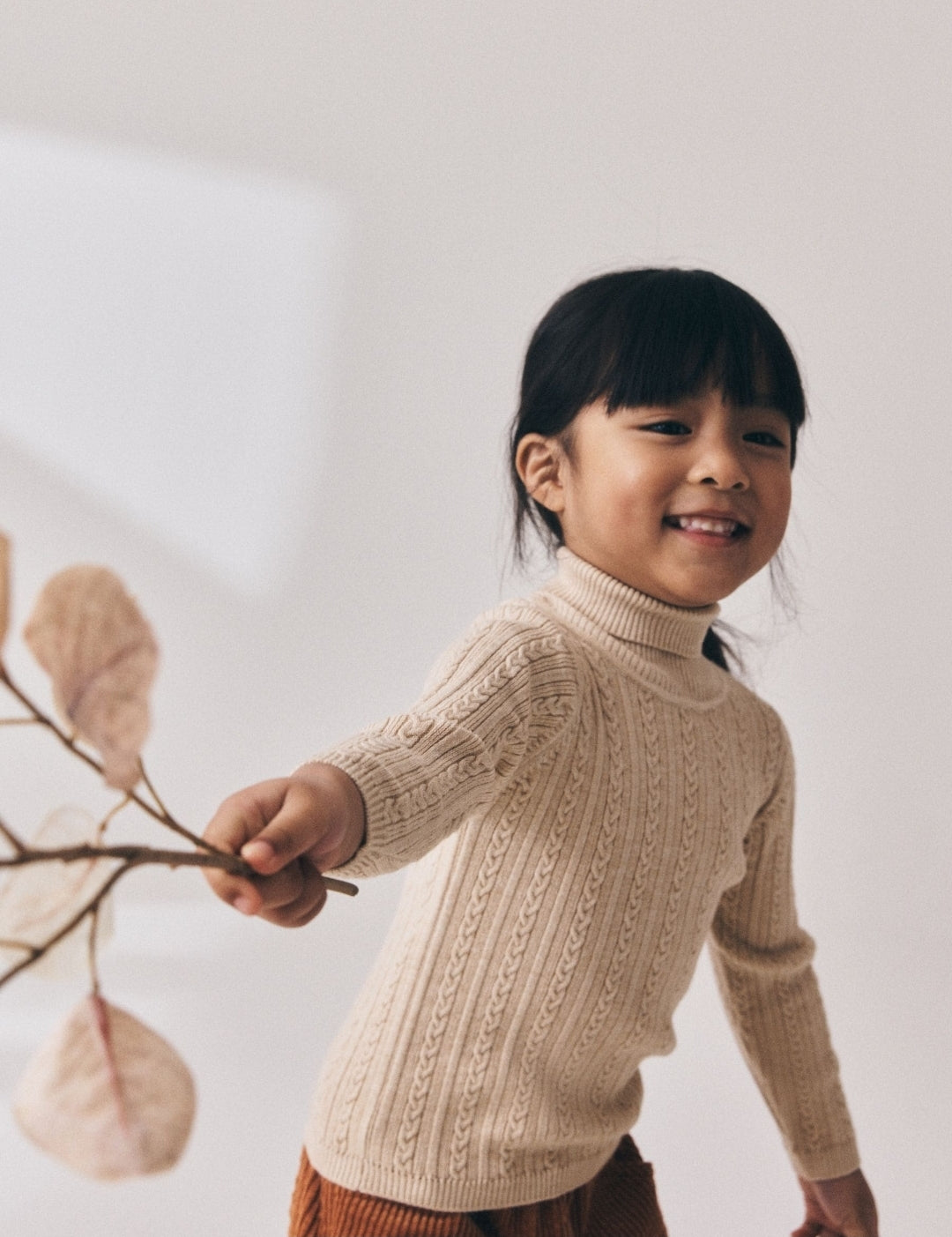Oatmeal Roll Neck Jumper