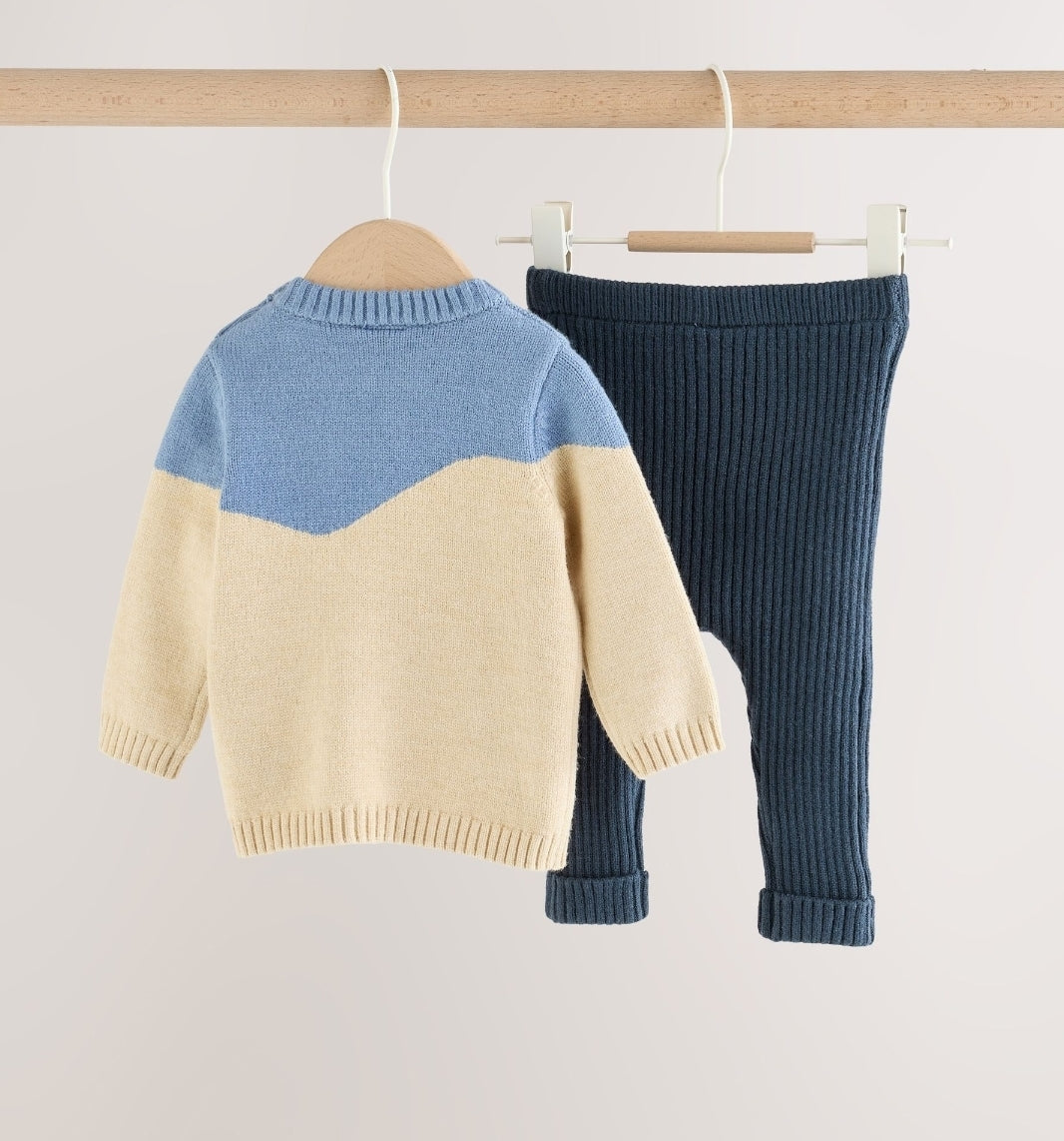 Blue Christmas Knitted Jumper and Leggings Set