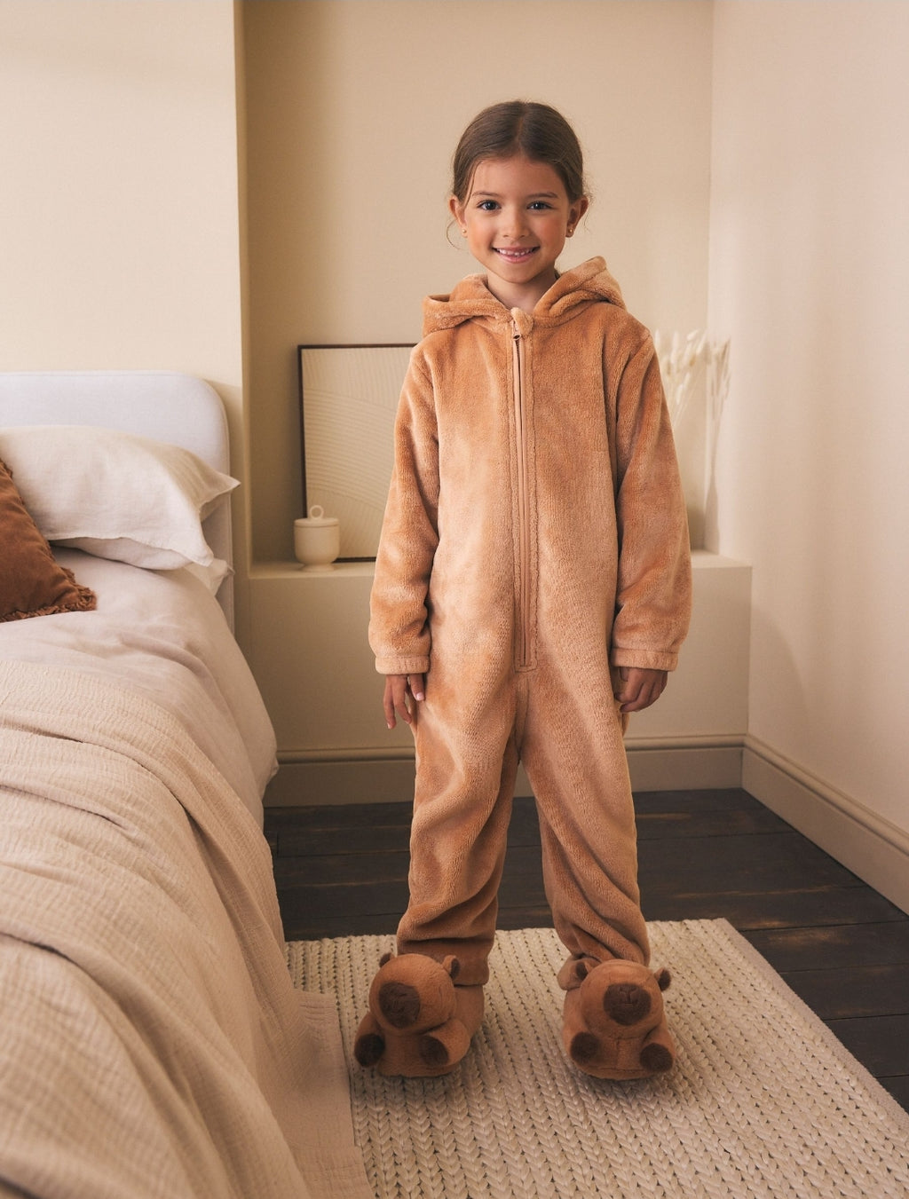 Brown Capybara Hood Fleece All-In-
One
