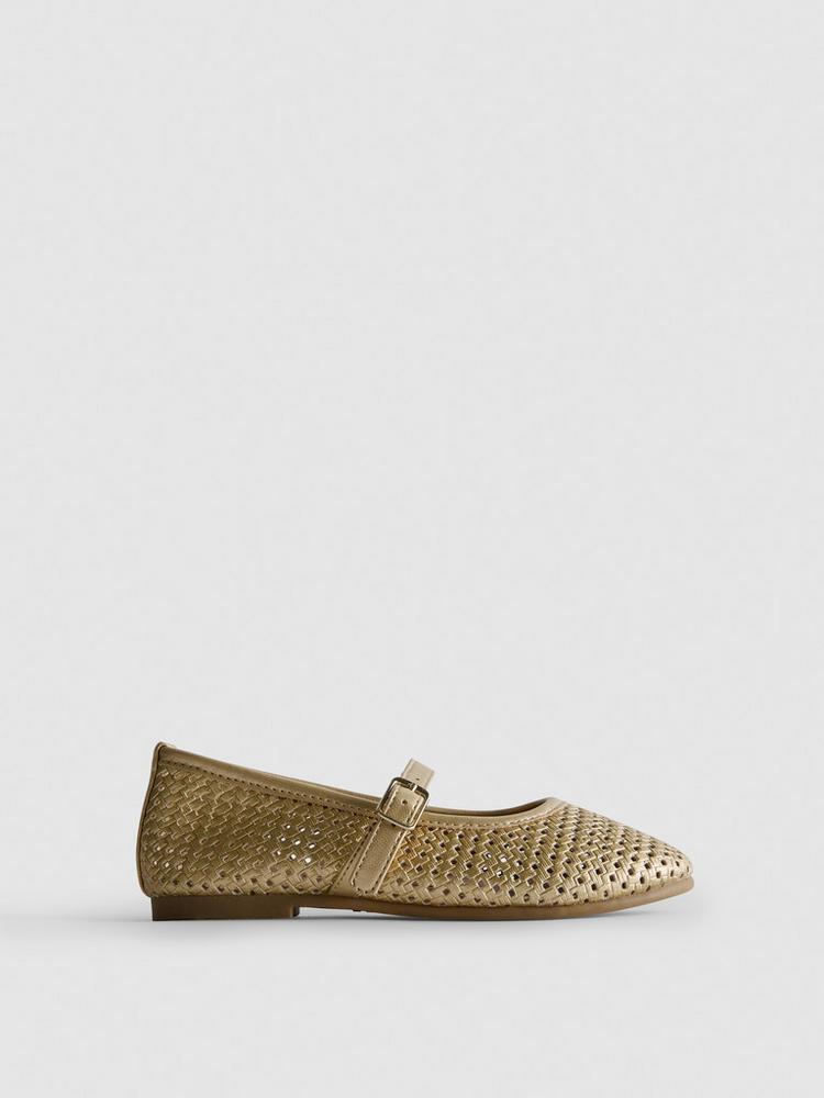 Metallic Mary Jane Ballet Pumps