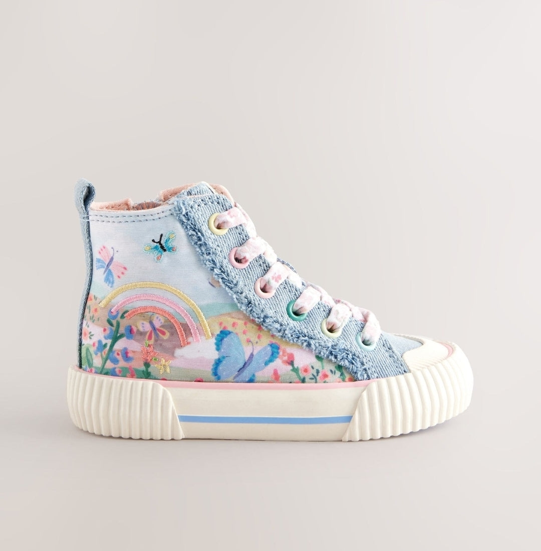Denim Blue Rainbow Standard Fit
(F) High Top Trainers