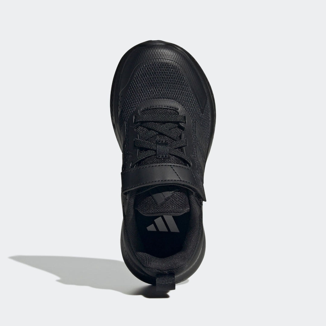 adidas Black Fortarun 4.0 Hook and Loop Kids Trainers