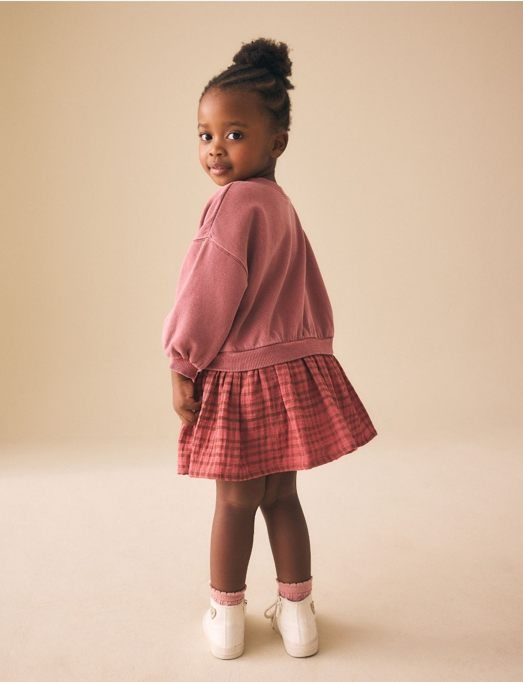 Pink Layered Sweat Dress