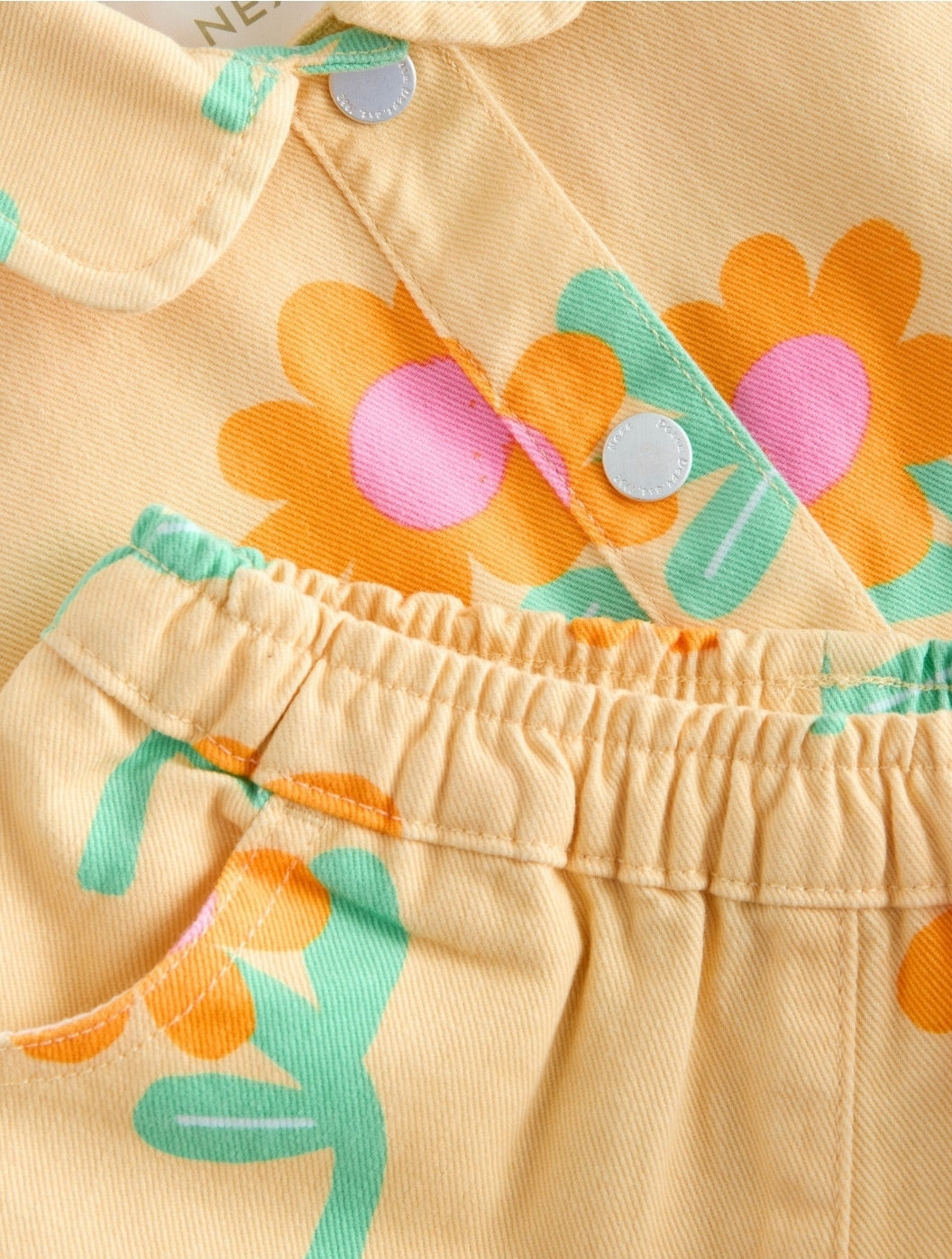 Yellow Flower Printed Jacket And Shorts Set