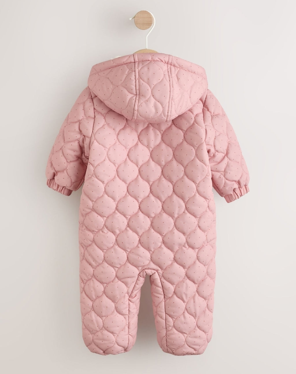Pink Nylon Spot Double Zip
Hooded Baby All-In-One