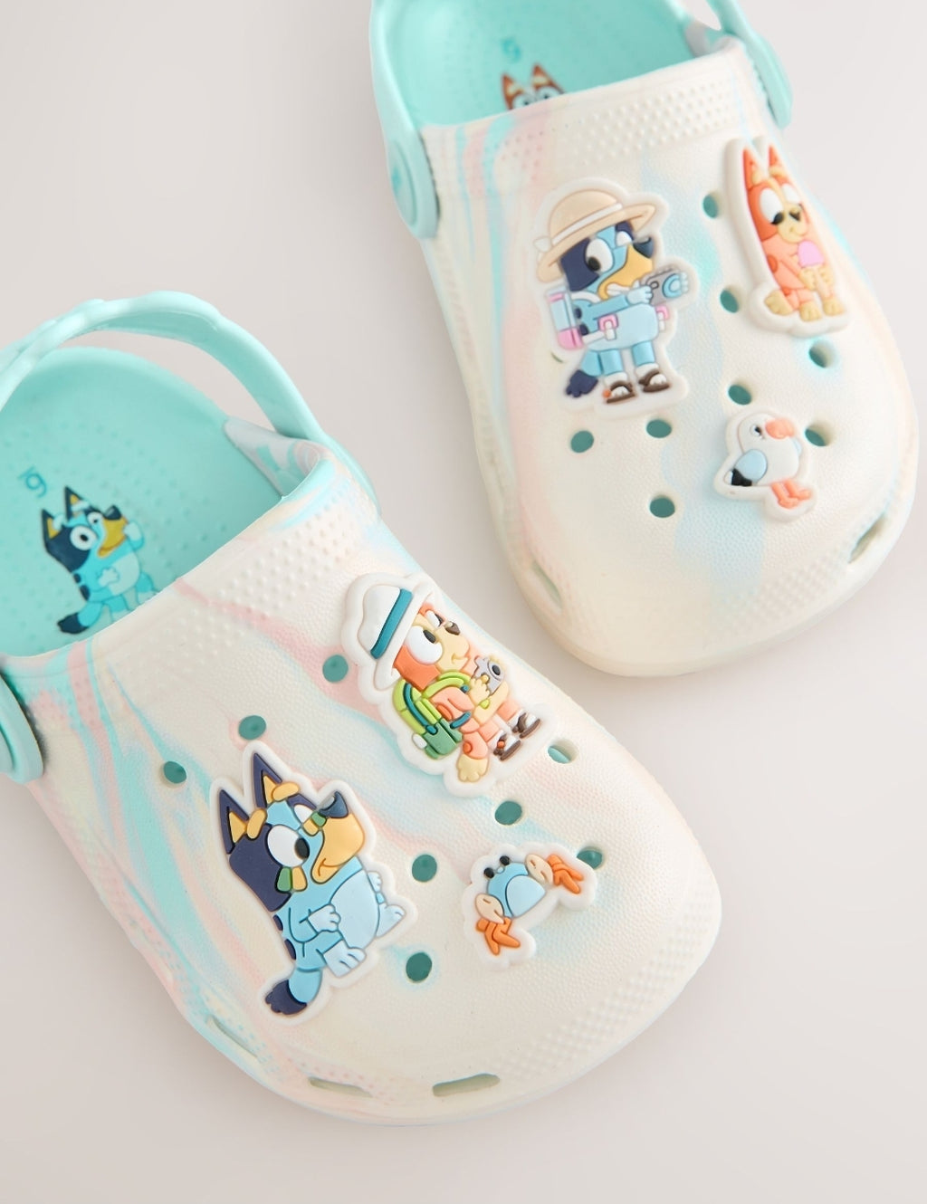 Cream/Blue Bluey Character Clogs
