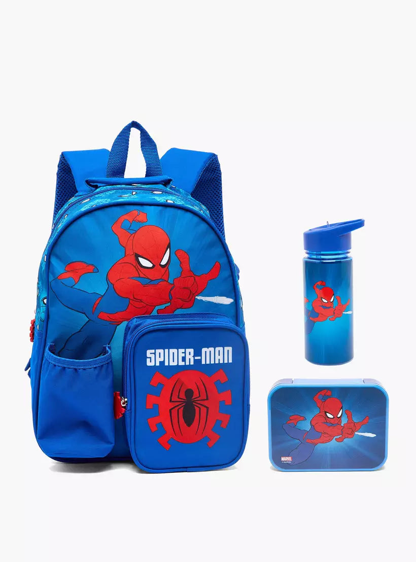 Spider-Man Print 3-Piece School Backpack Set  14 inches