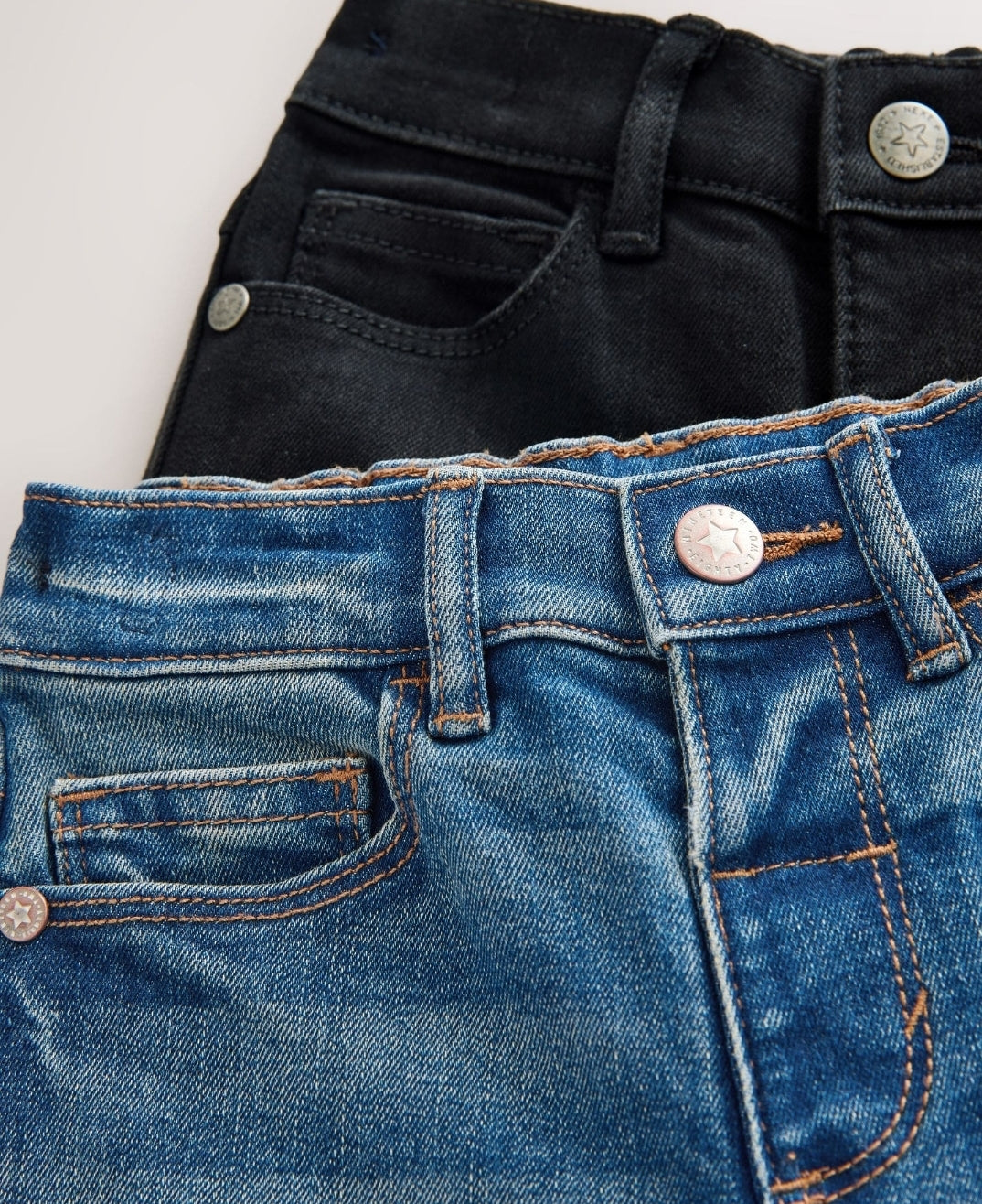 Mid Blue/Black Denim Regular Fit 2 Pack Regular Fit Comfort Stretch