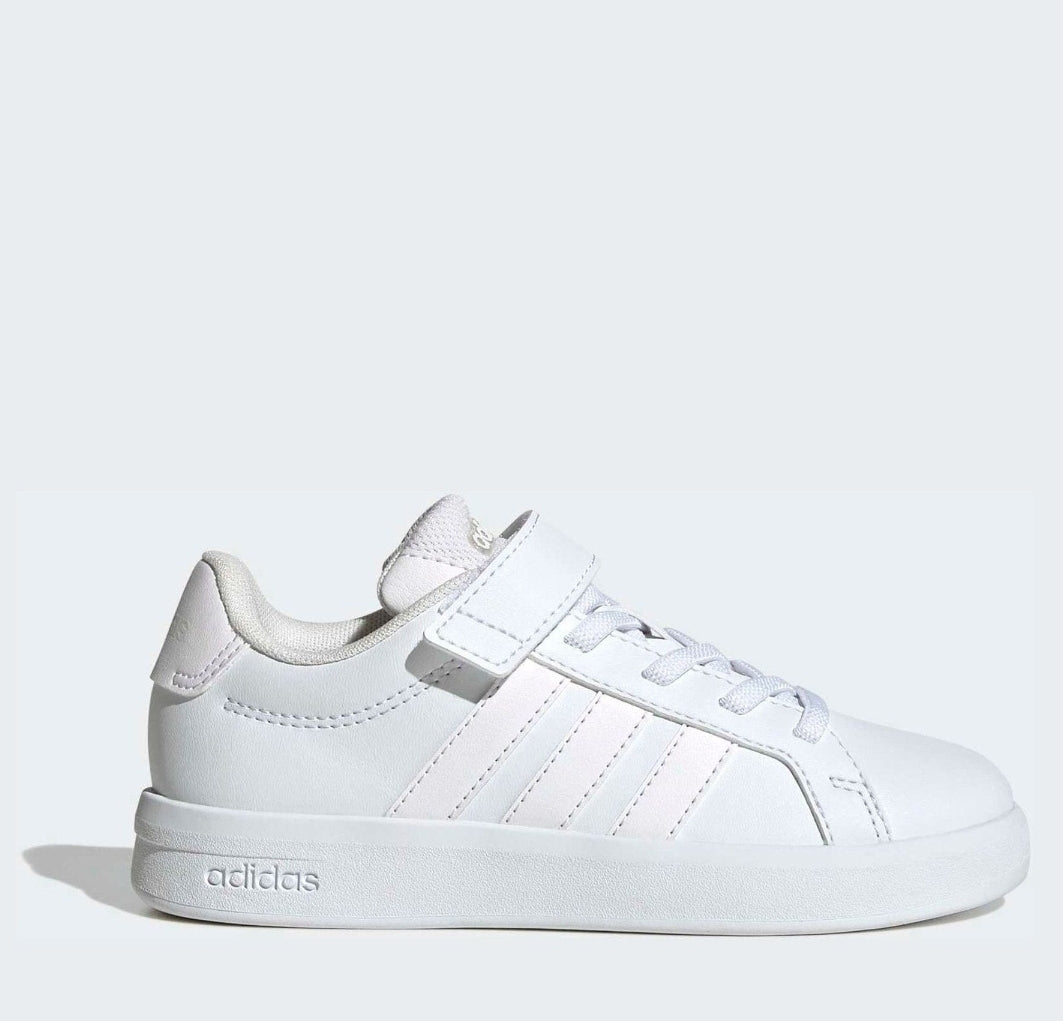 adidas White Grand Court 3.0 Elastic
Lace Kids Trainers