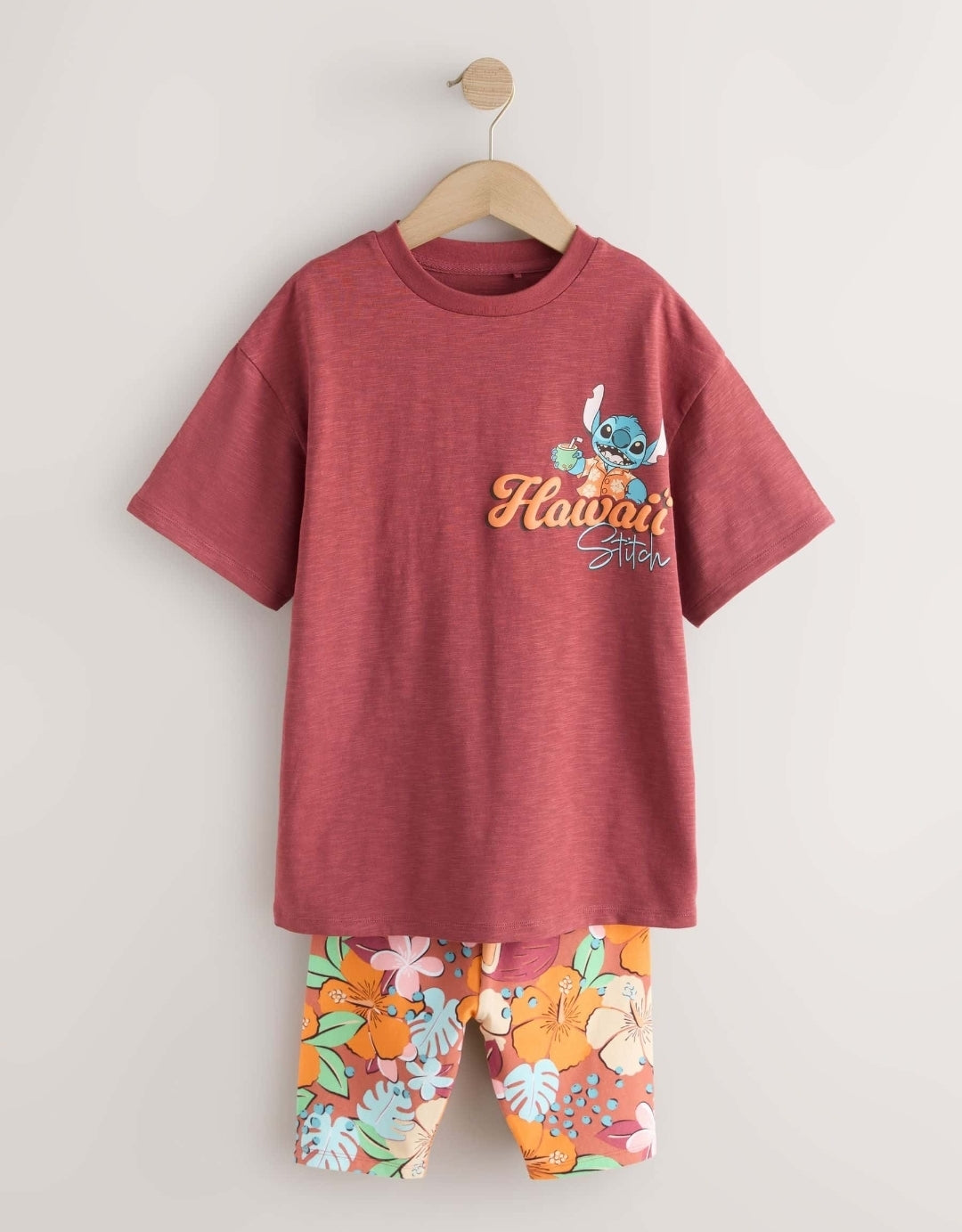 Chocolate Brown Lilo & Stitch License T-Shirt and Cycle Shorts