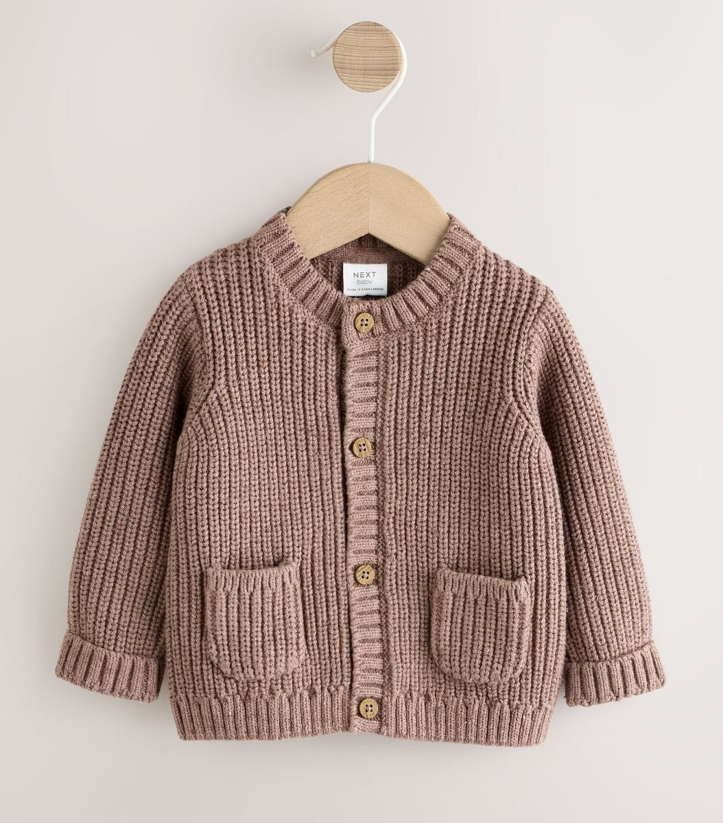 Brown Bear Knitted Embroidered Cardigan