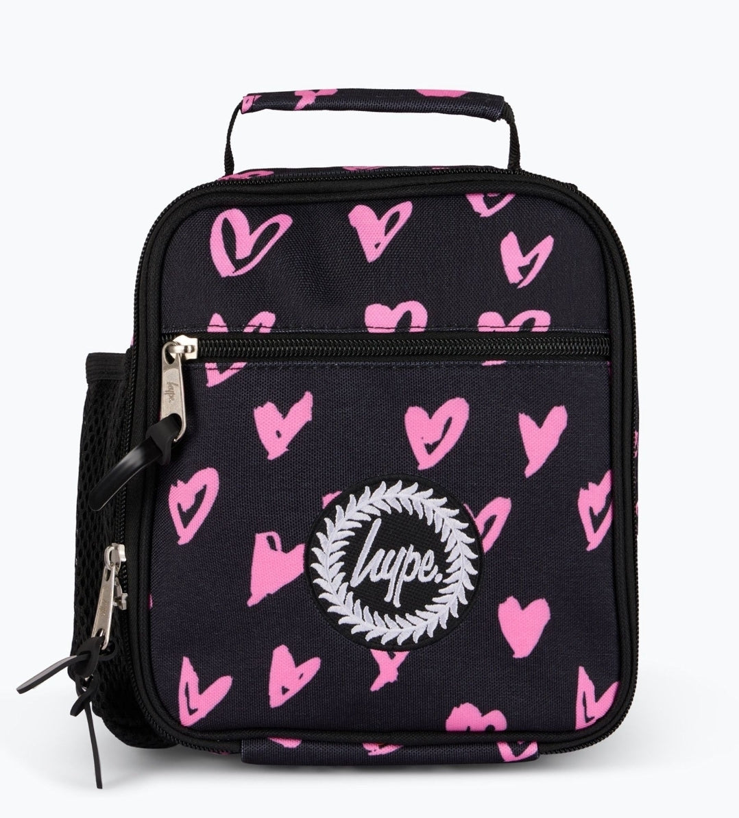 Hype Black Scribble Hearts Backpack, Lunchbag & Bottle Bundle Set