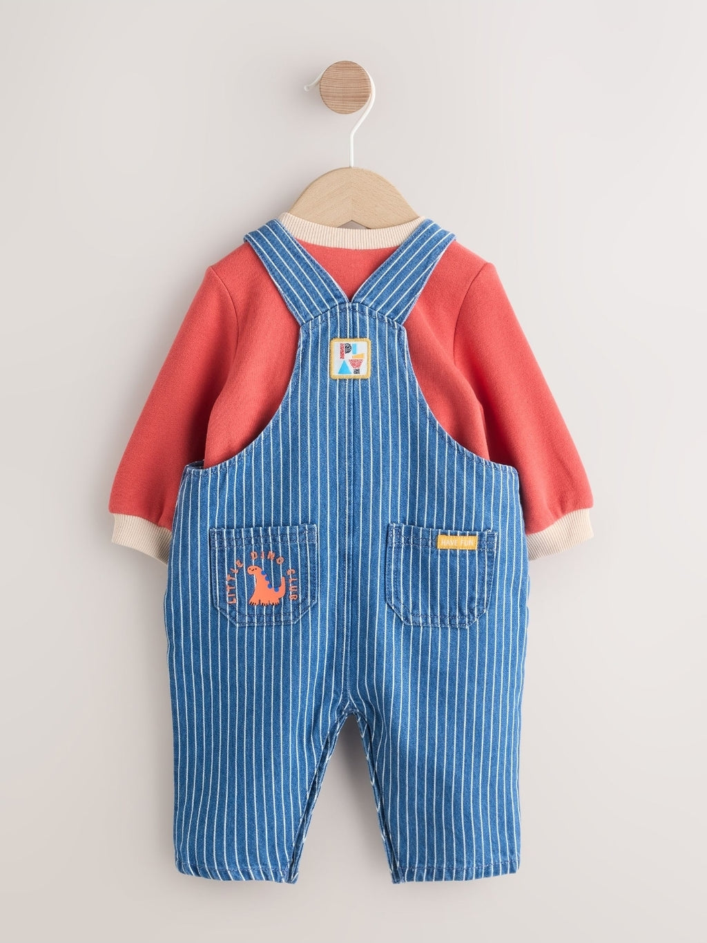 Bright Character Stripe Baby
Denim Dungarees and Bodysuit