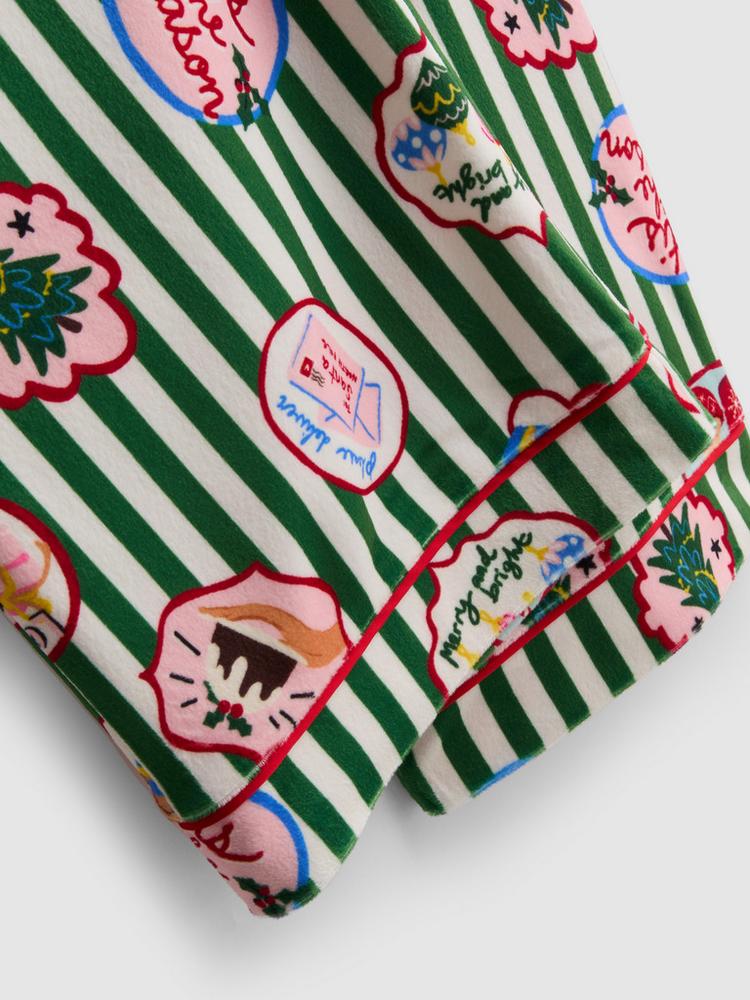 Primark Striped Christmas Plush Boyfriend Pyjamas