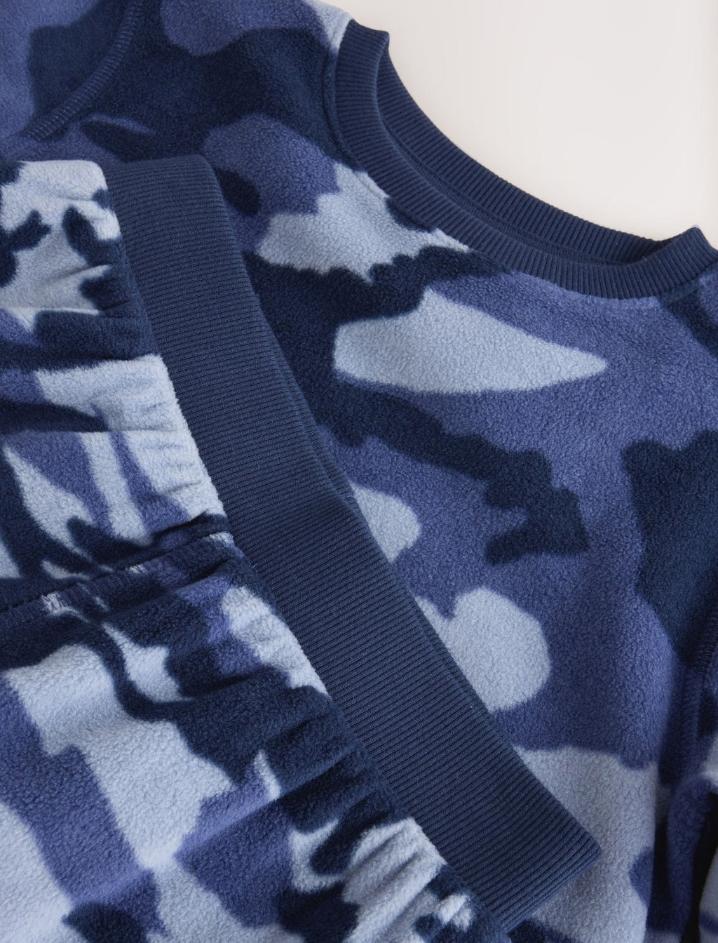 Blue Camo Printed Cosy Fleece Pyjamas