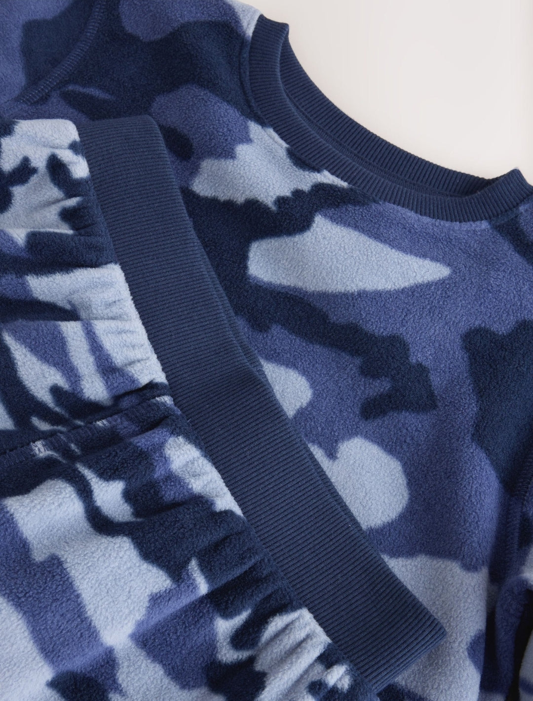 Blue Camo Printed Cosy Fleece Pyjamas