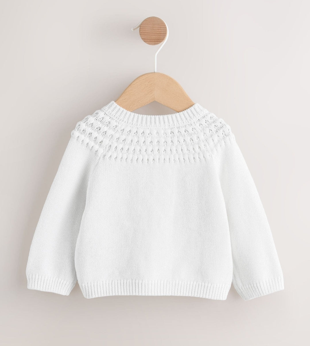 White Heart Pocket Button
Through Baby Cardigan