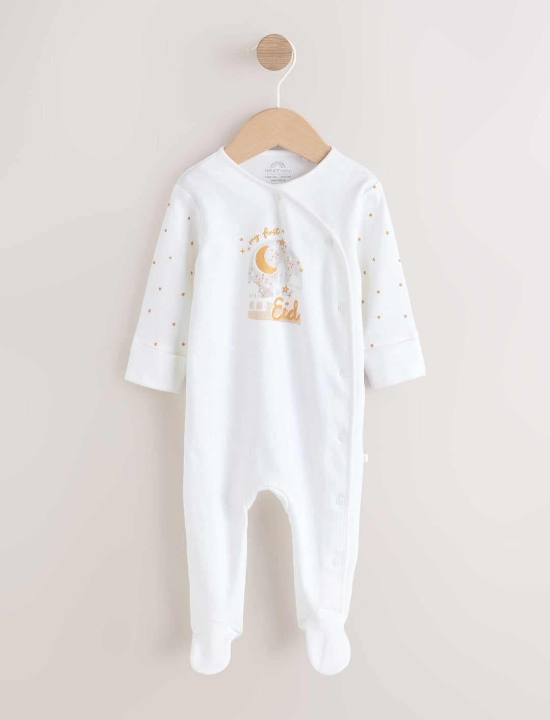 White My First EID Baby Sleepsuit