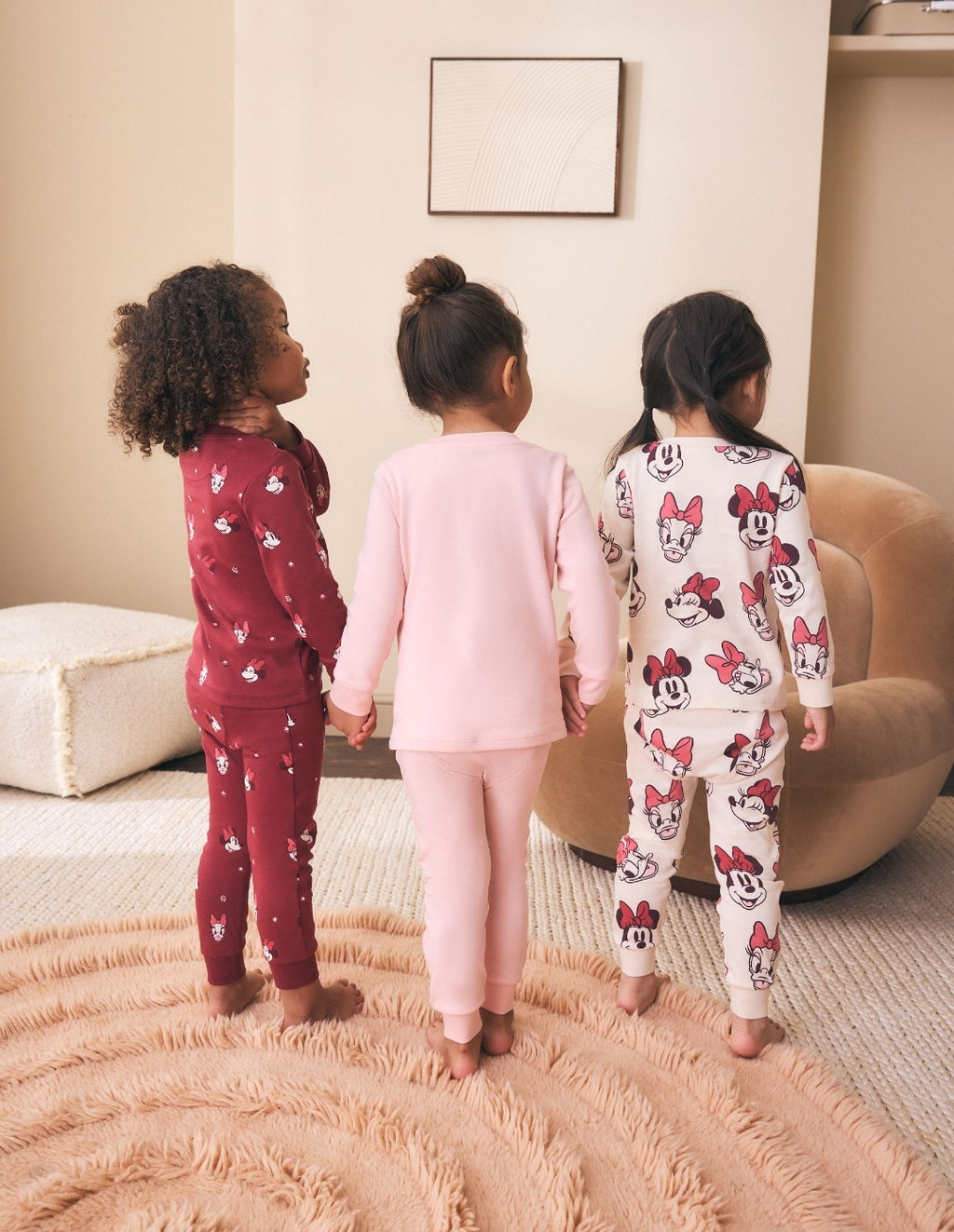 Burgundy Red Minnie Mouse Snuggle Pyjamas 3 Pack