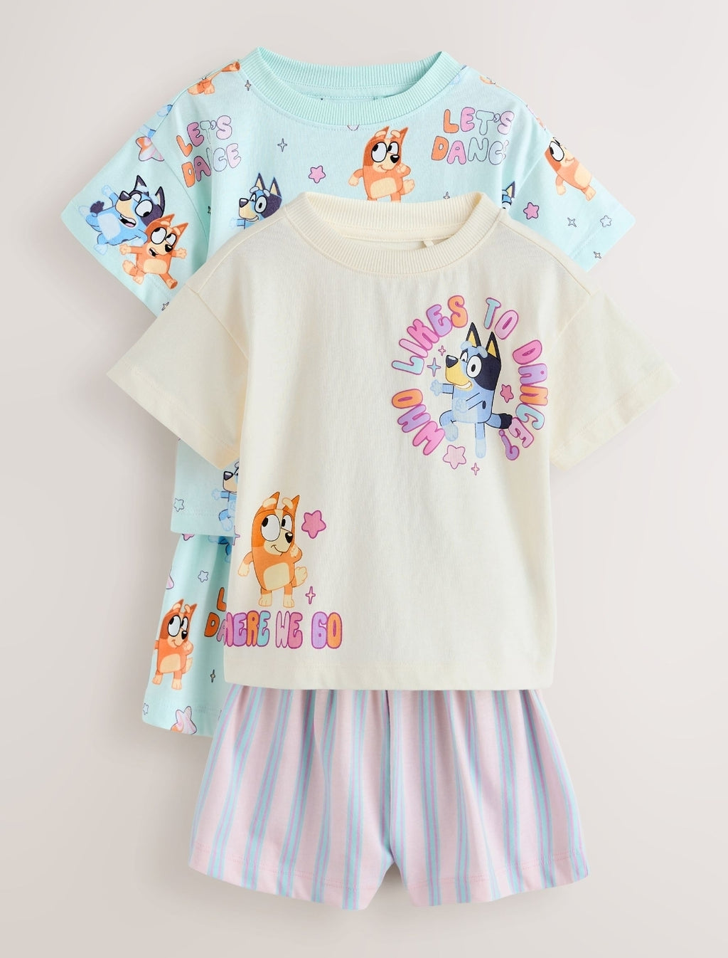 Ecru Bluey Short Pyjamas 2 Pack
