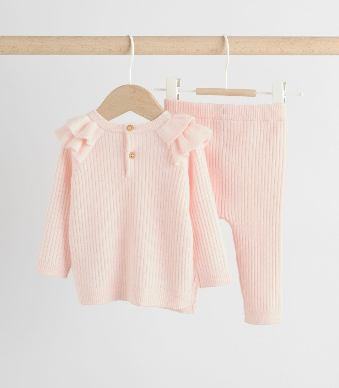 Light Pink Baby Knitted Jumper and Leggings Set 2 Piece