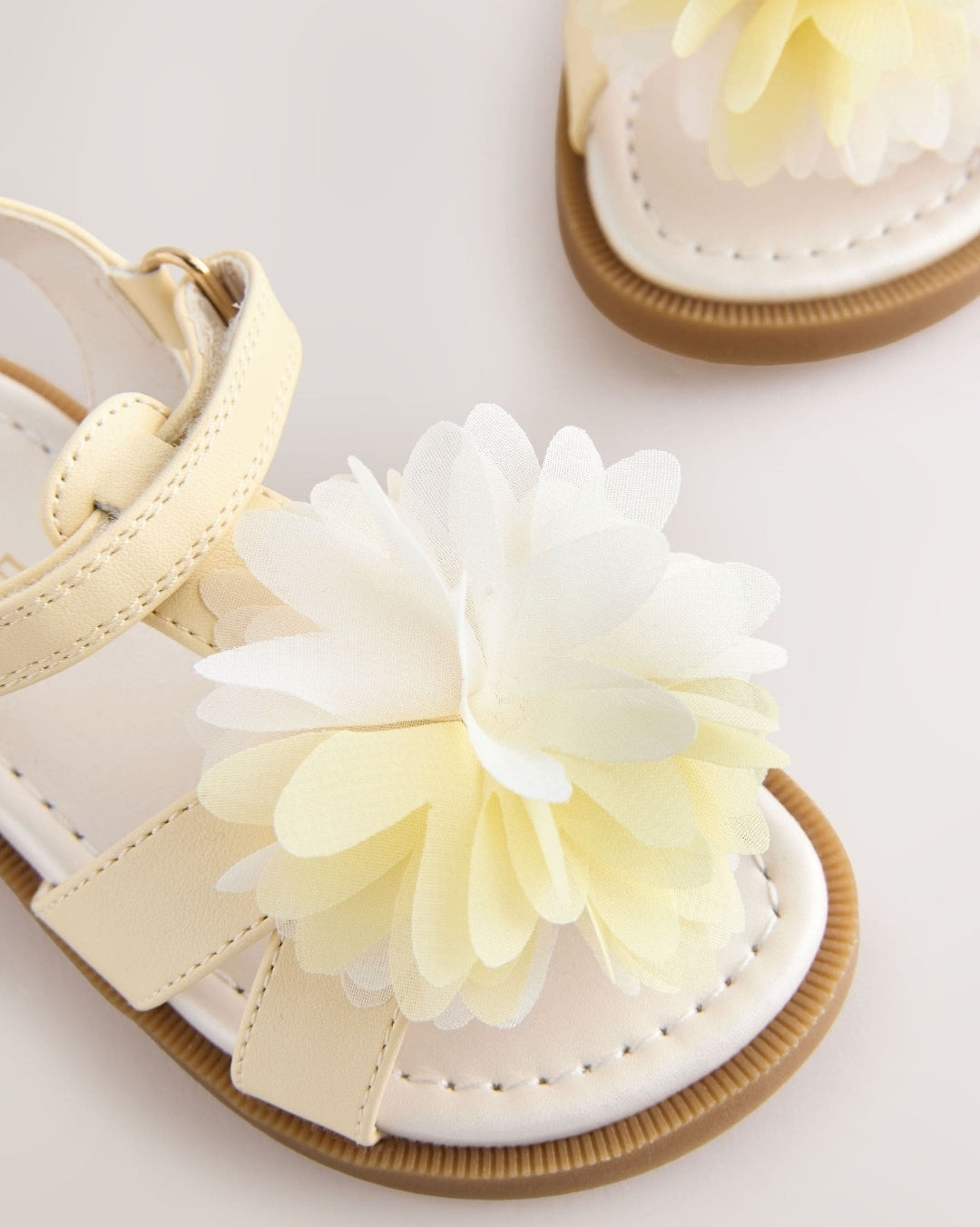 Lemon Yellow Flower Corsage Sandals