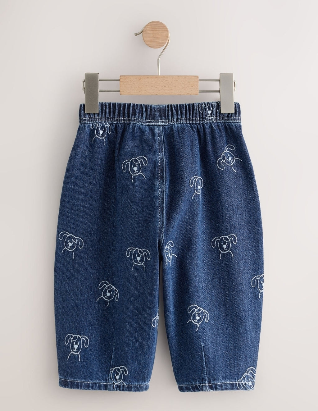 Dark Blue All Over Embroidered
Wide Barrel Jeans