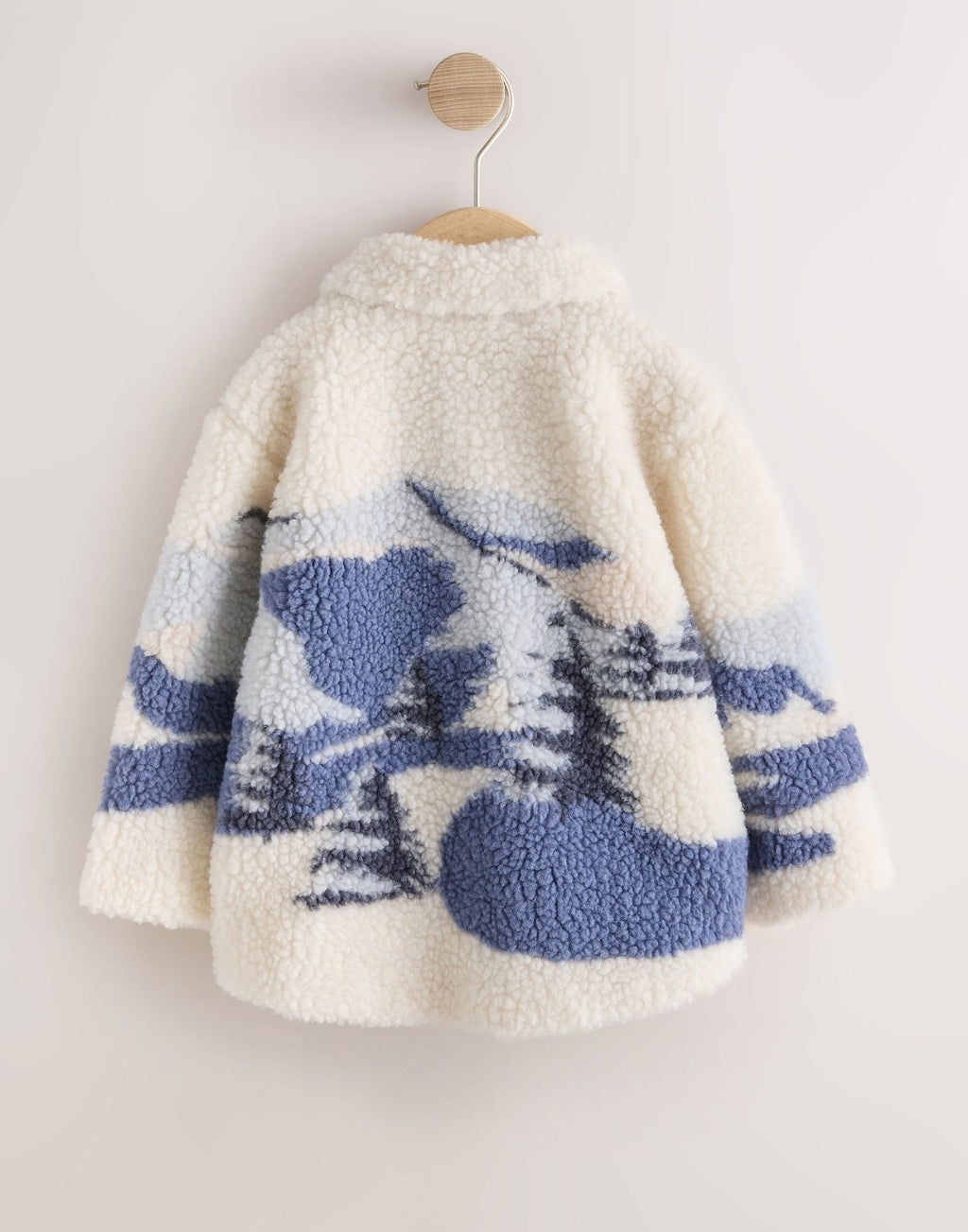 Ecru Scene Borg Fleece Shacket