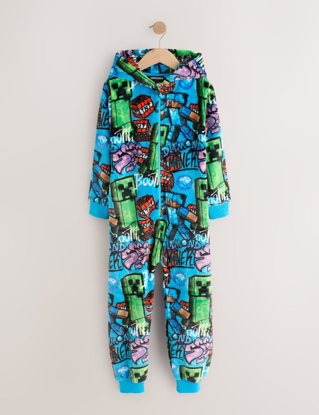Blue Minecraft Fleece All-In-One
