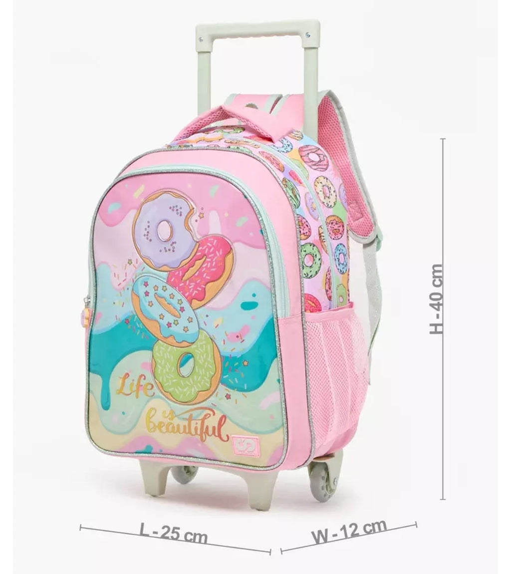 Printed 5-Piece School Trolley Bag Set 16 inches