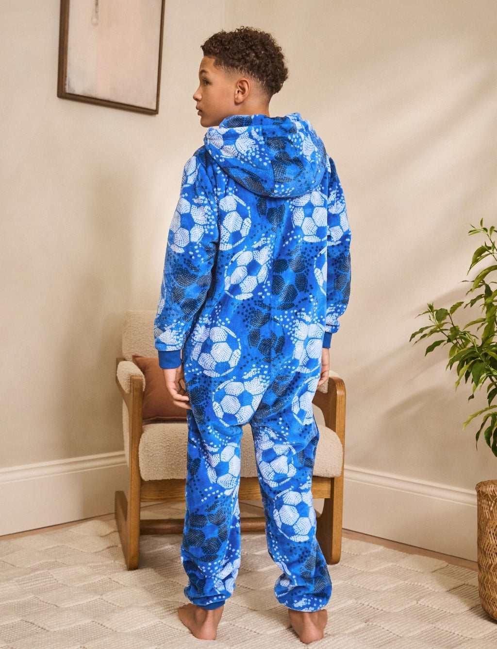 Blue Football Fleece All-In-One