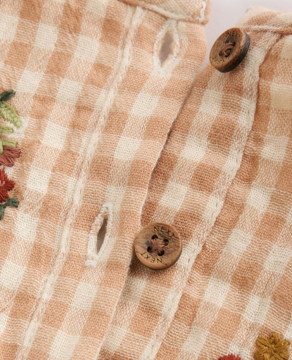 Brown/Cream Check Embroidered
Baby Bubble Romper And Tights