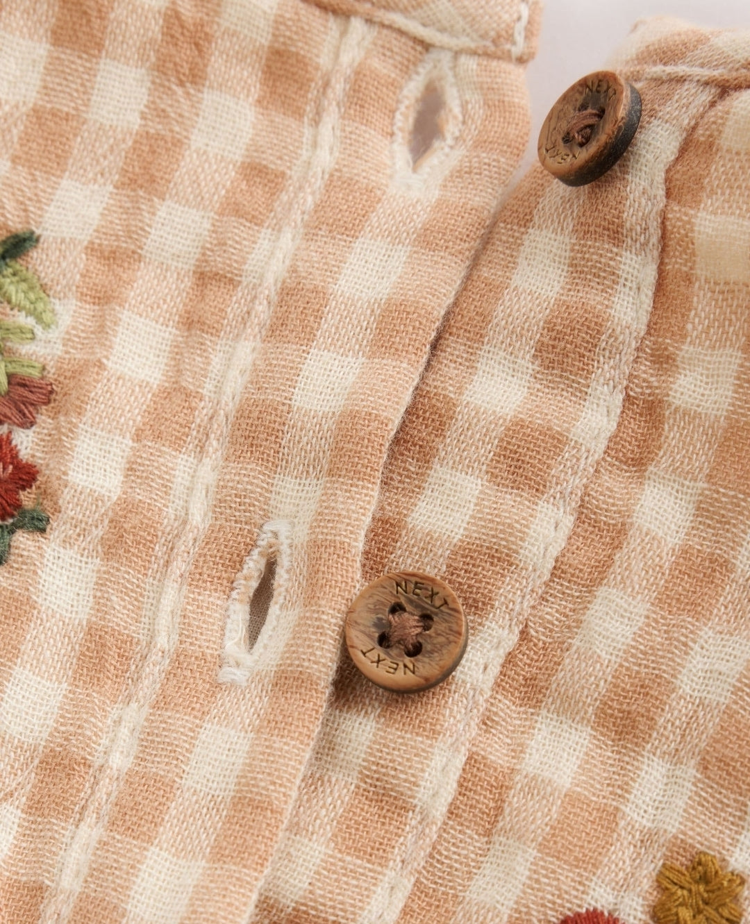 Brown/Cream Check Embroidered
Baby Bubble Romper And Tights